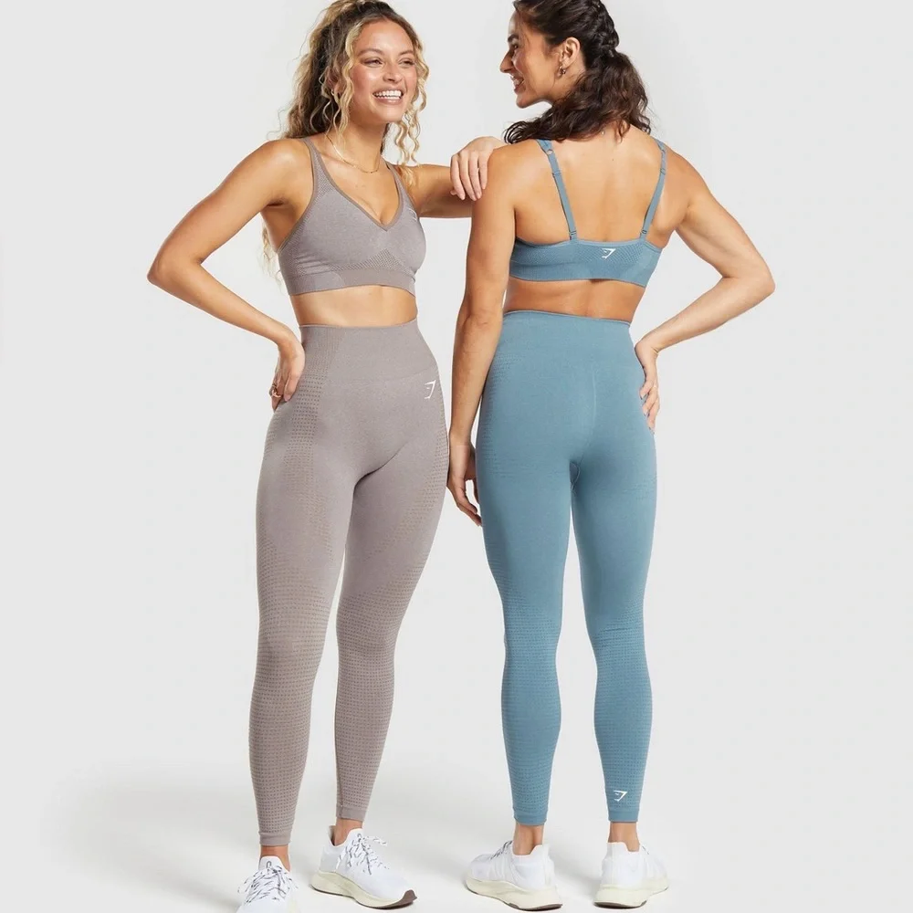 Gymshark Vital Seamless 2.0 Leggings in Warm Taupe Marl - Picture 4 of 7